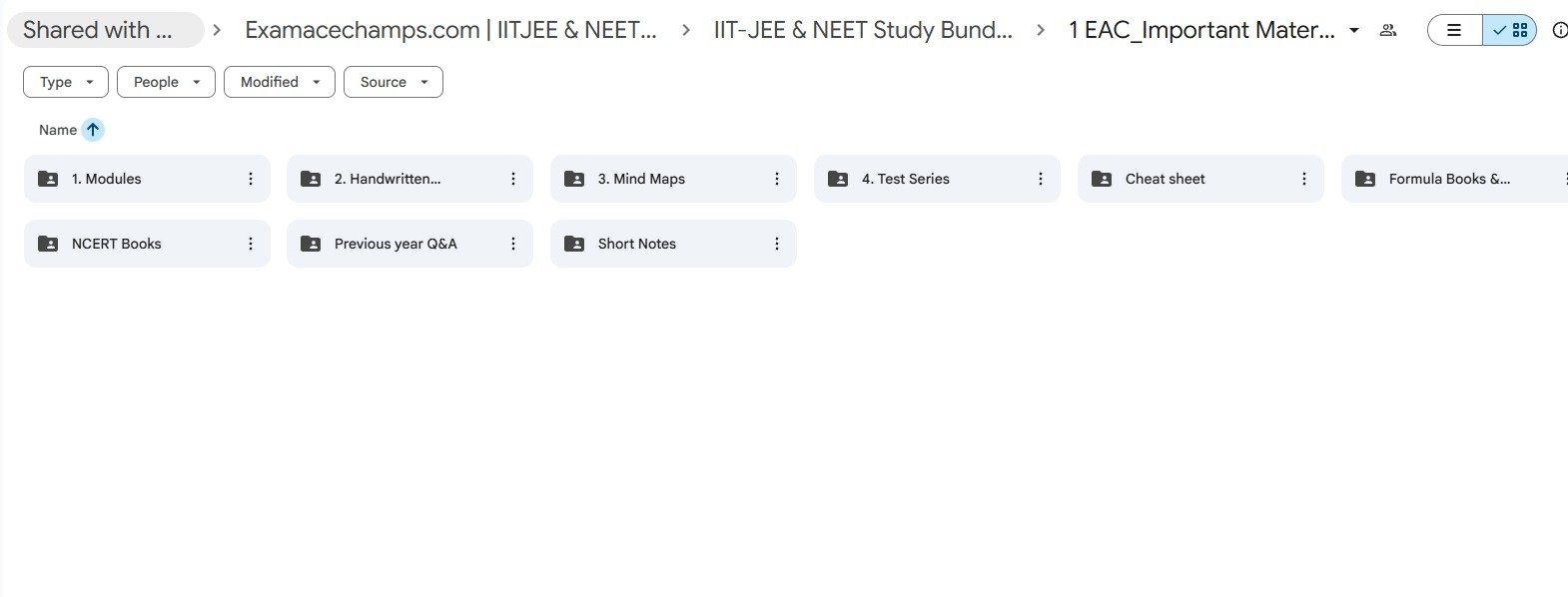 NEET Google Drive Study Vault Cloud Folder Preview