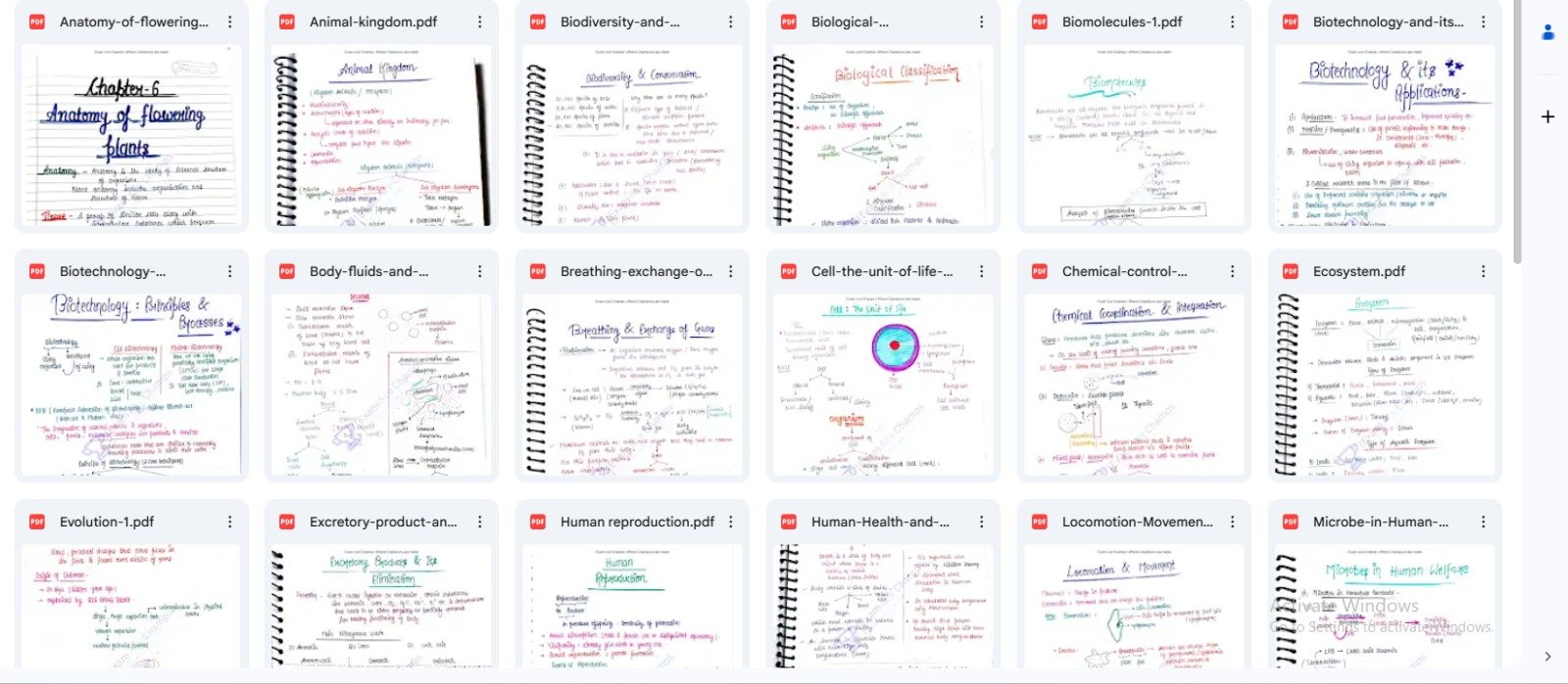NEET Biology Handwritten Chapter Notes Sample
